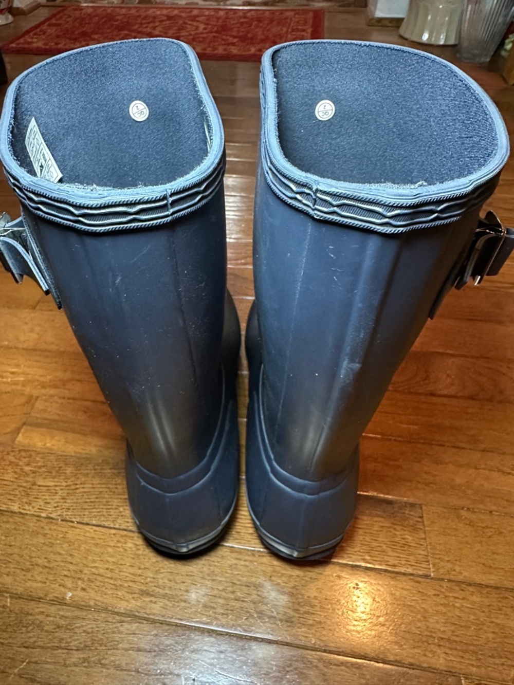 Hunter Matte Navy Original Short Rain Boots- W11 - Picture 2 of 4